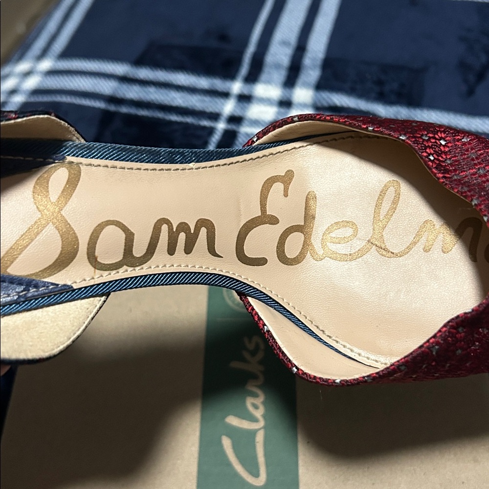 Sam Edelman Red Textured Heels size 8 - Picture 3 of 6